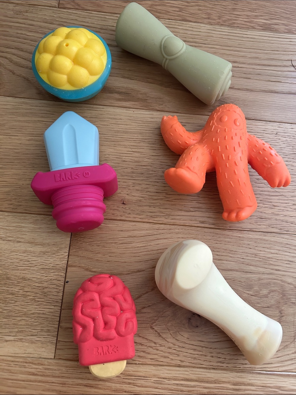 BARK Bright Silicone Dog Chew Toy Bundle - M/L lot of 6